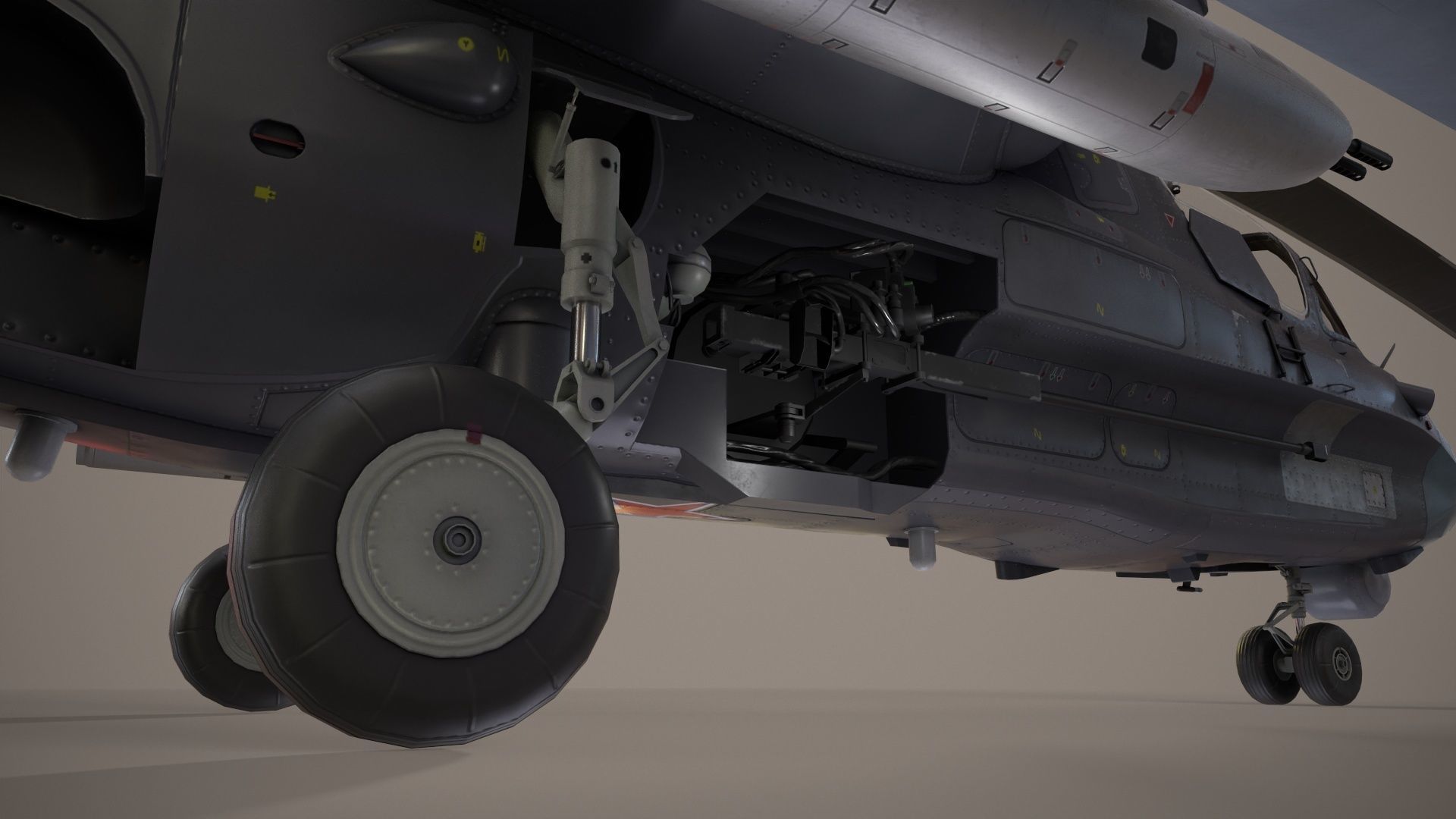 Kamov Ka-52 Alligator Dark Basic Animation Low-poly 3D model_7