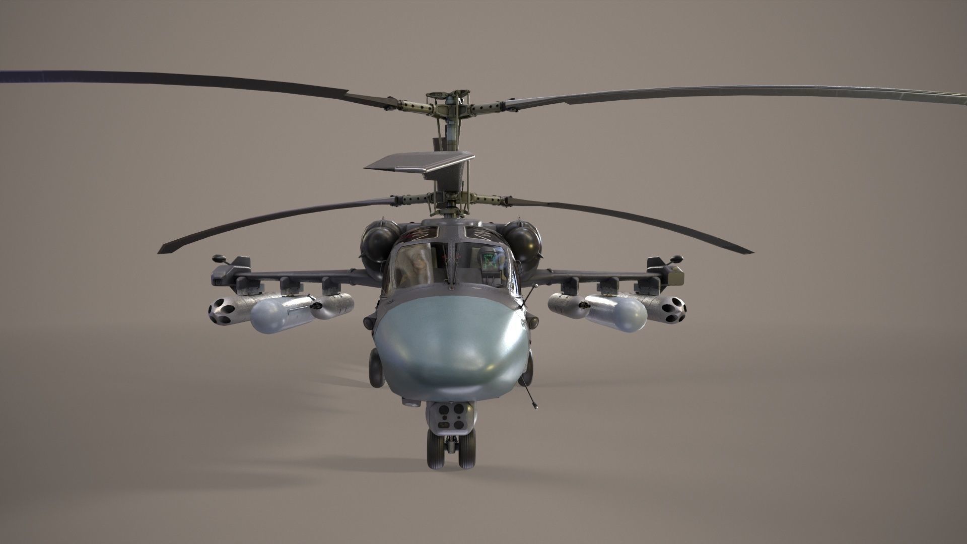Kamov Ka-52 Alligator Dark Basic Animation Low-poly 3D model_15