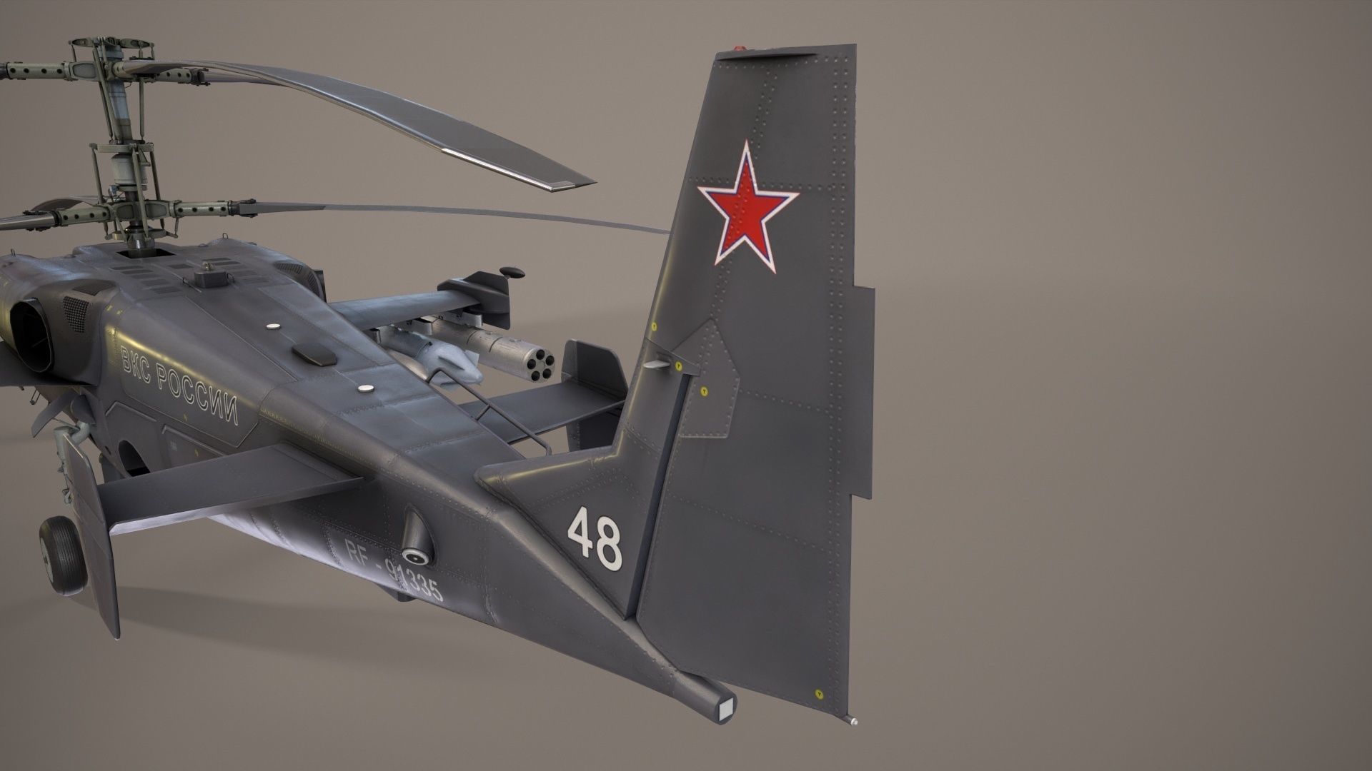 Kamov Ka-52 Alligator Dark Basic Animation Low-poly 3D model_8
