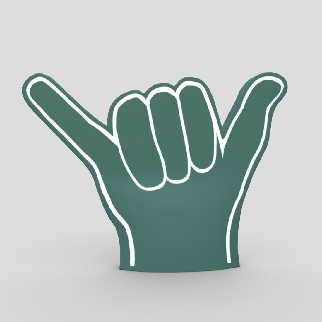 Foam Finger 4 Low-poly 3D model_3