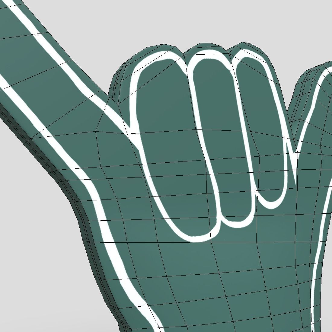 Foam Finger 4 Low-poly 3D model_14