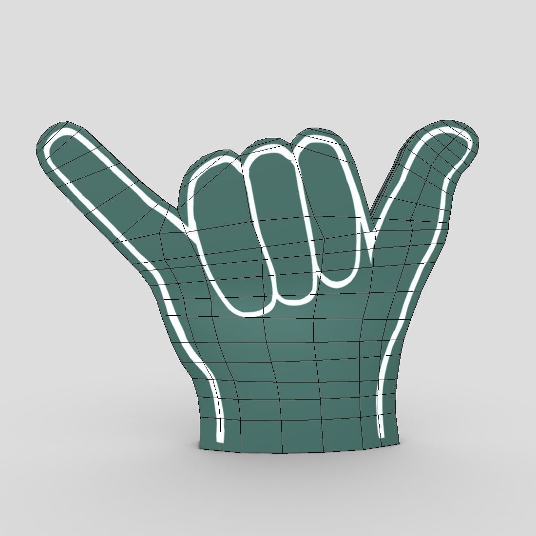 Foam Finger 4 Low-poly 3D model_4