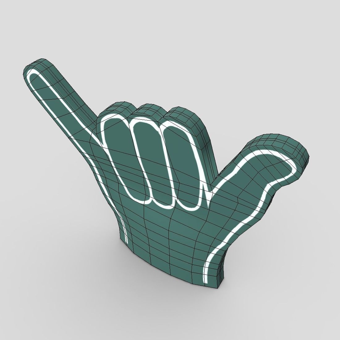 Foam Finger 4 Low-poly 3D model_6