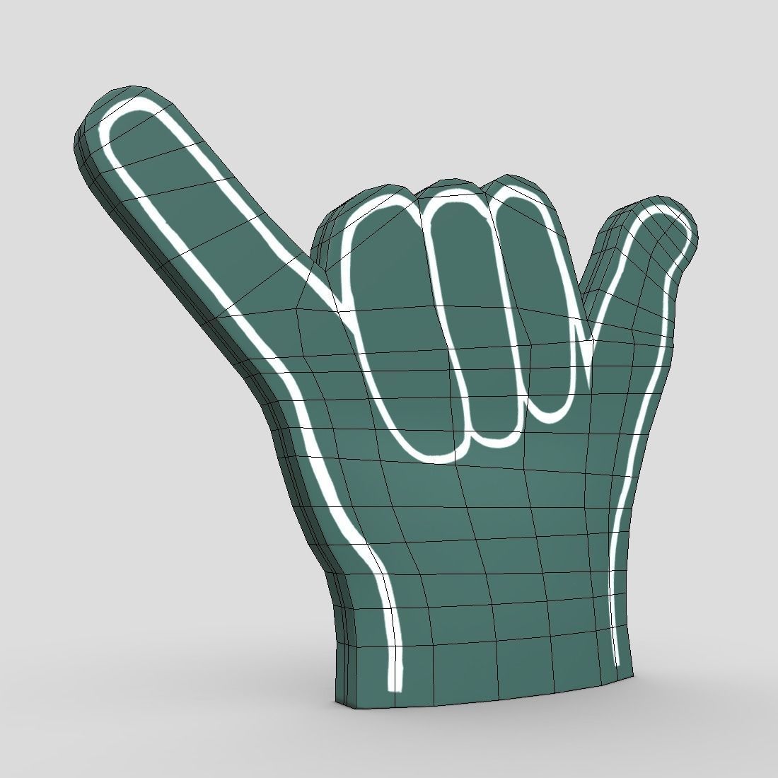 Foam Finger 4 Low-poly 3D model_12