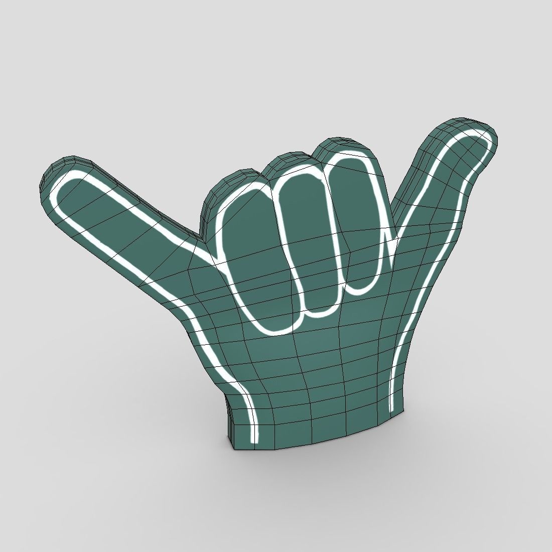 Foam Finger 4 Low-poly 3D model_2