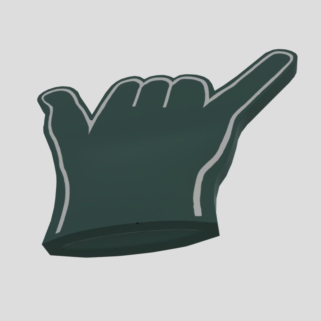 Foam Finger 4 Low-poly 3D model_9