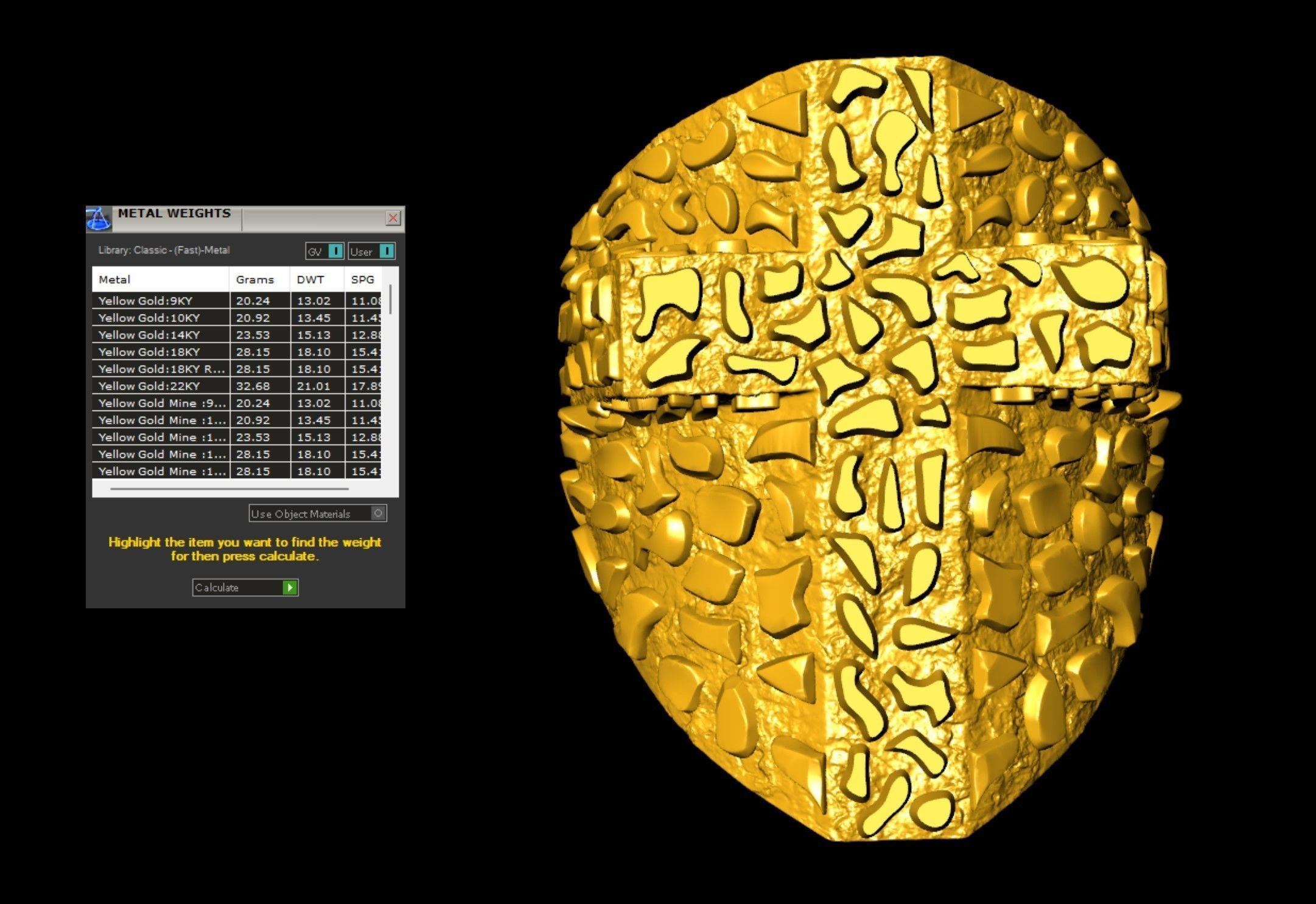 Plain Gold Nugget Cross Ring  3D print model_6