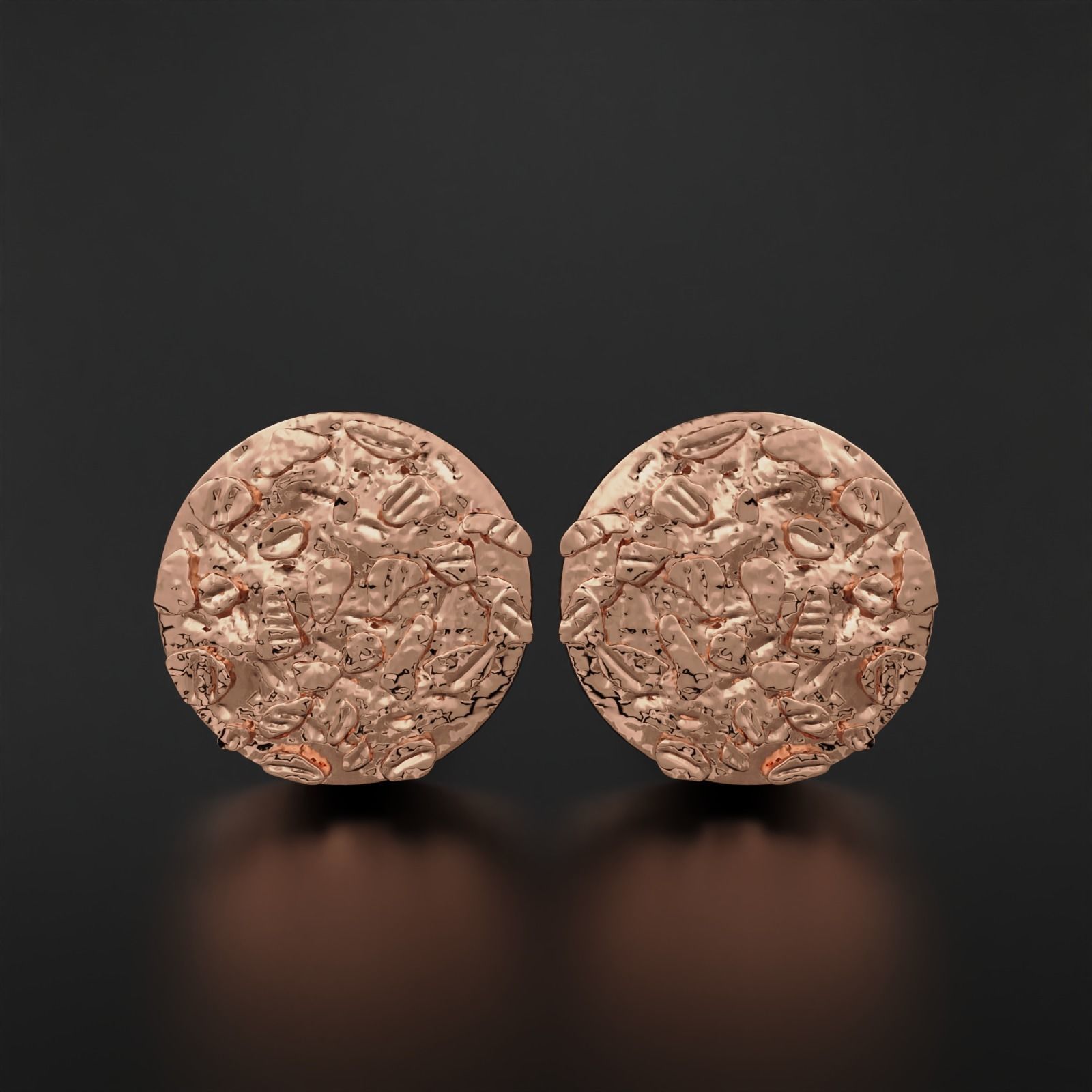 Nugget Earrings 3D print model_2