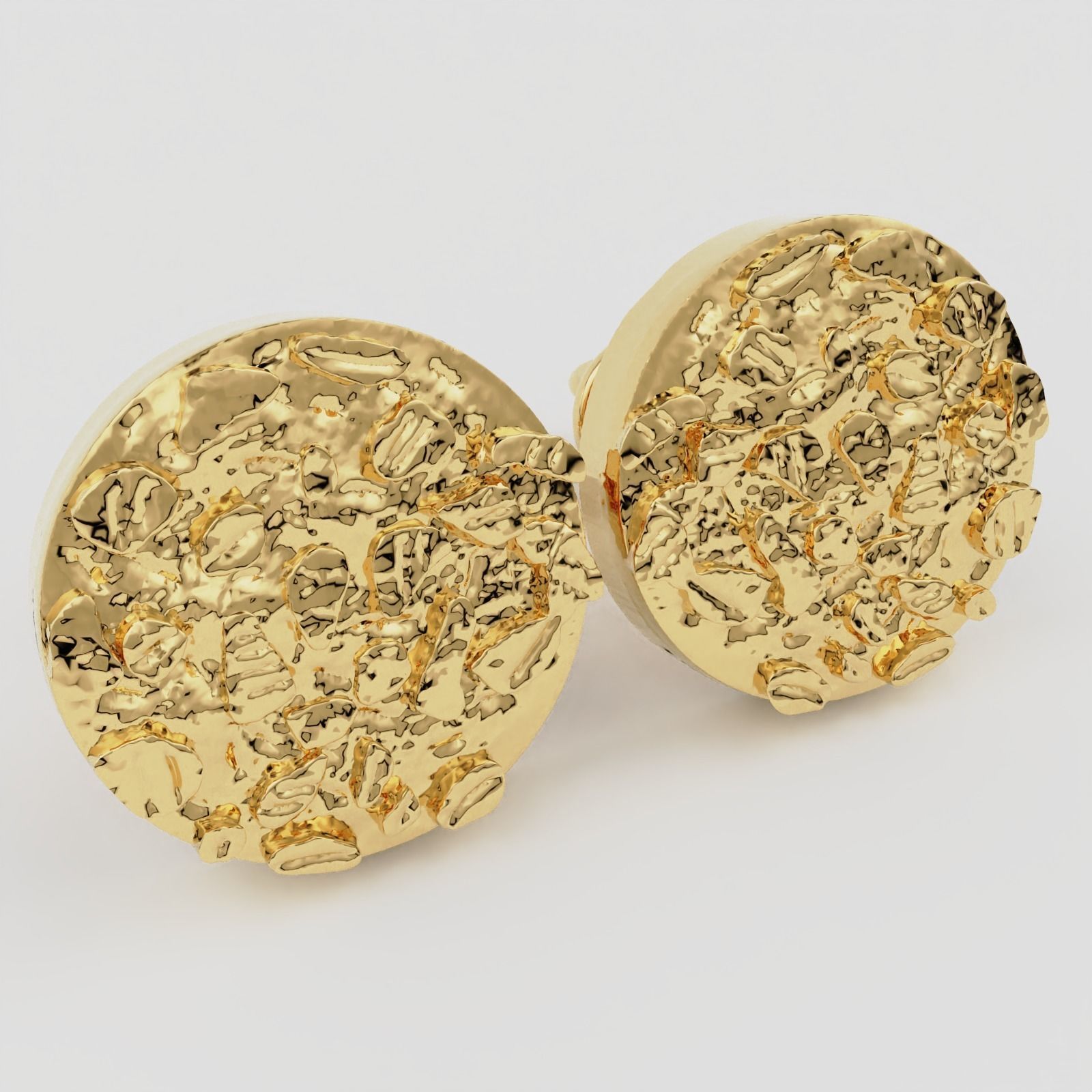 Nugget Earrings 3D print model_7
