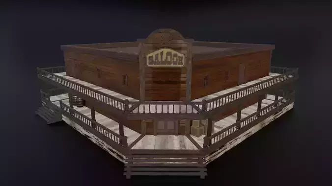 Western Saloon with Interior 