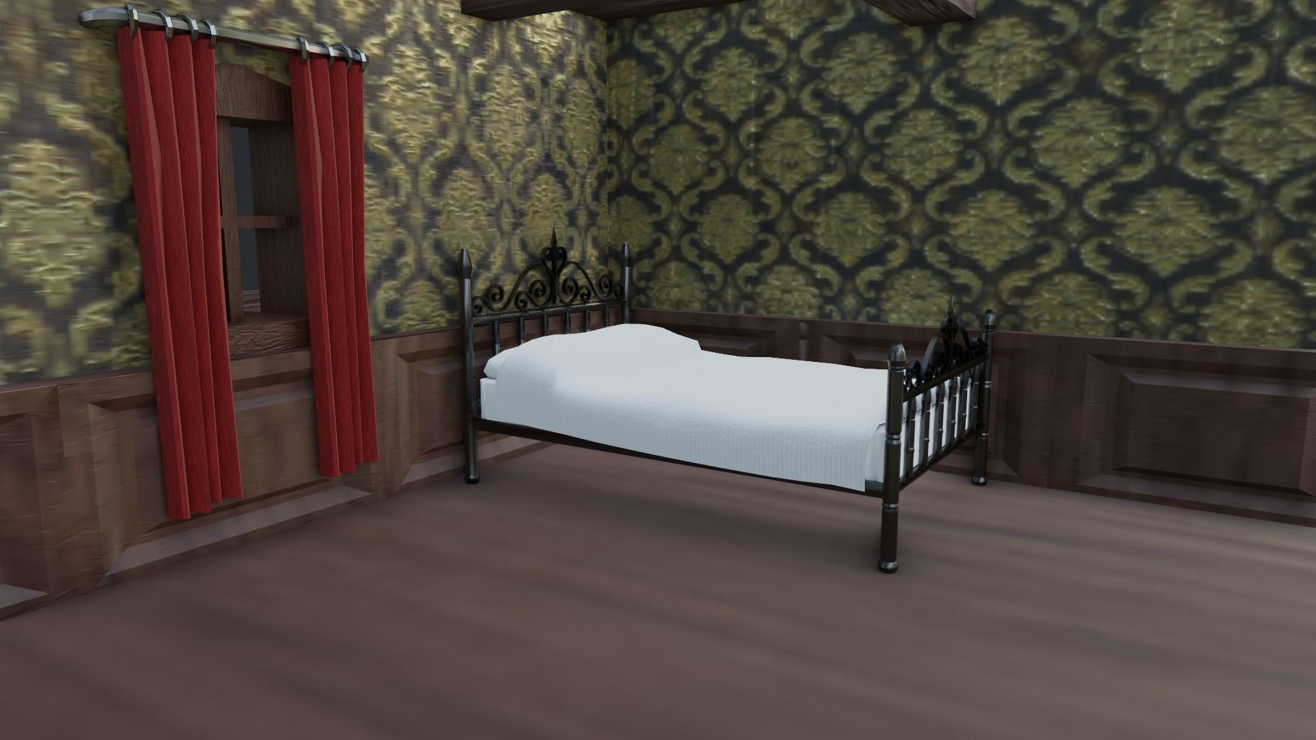 Western Saloon with Interior  Low-poly 3D model_22