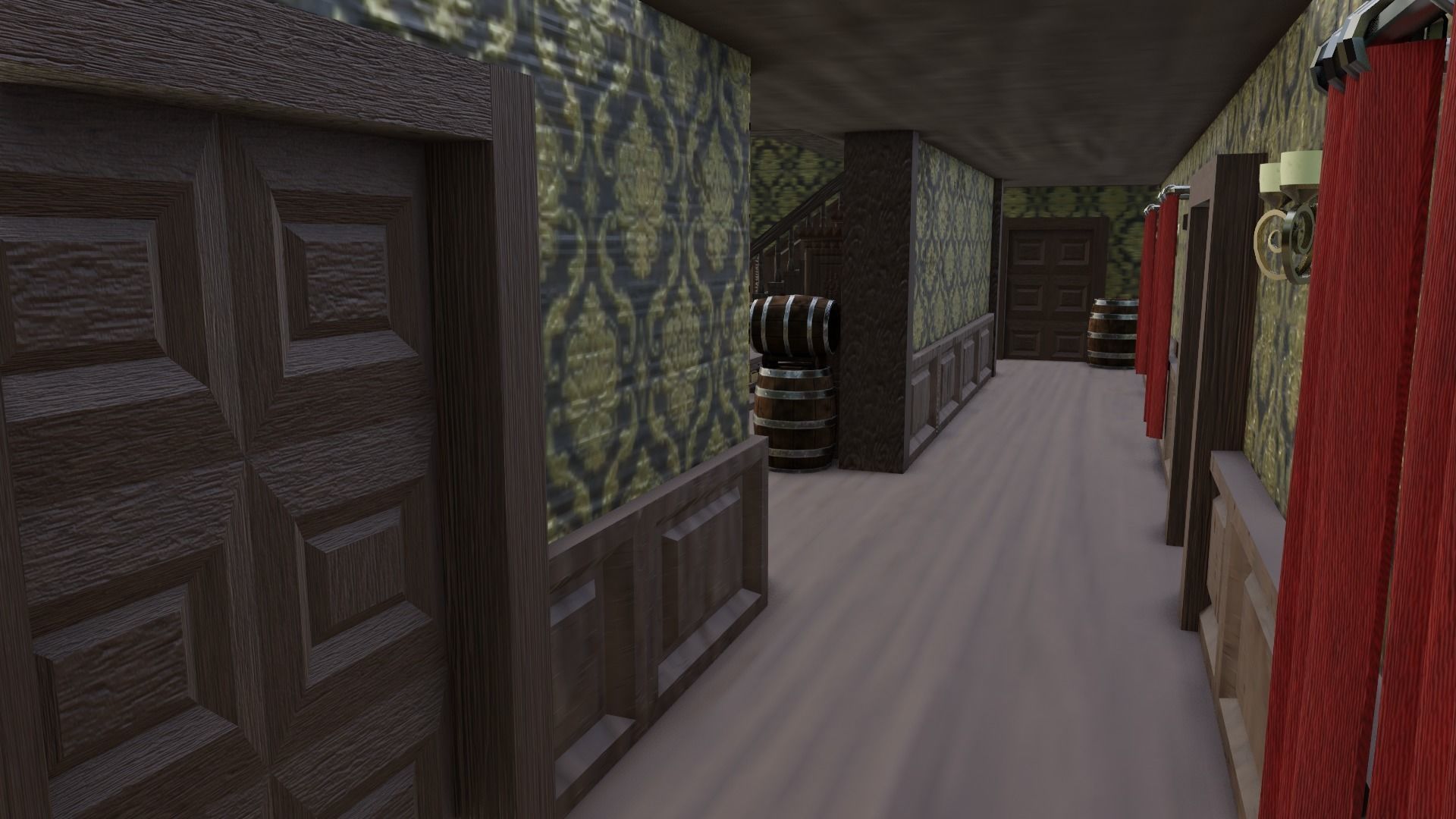 Western Saloon with Interior  Low-poly 3D model_18