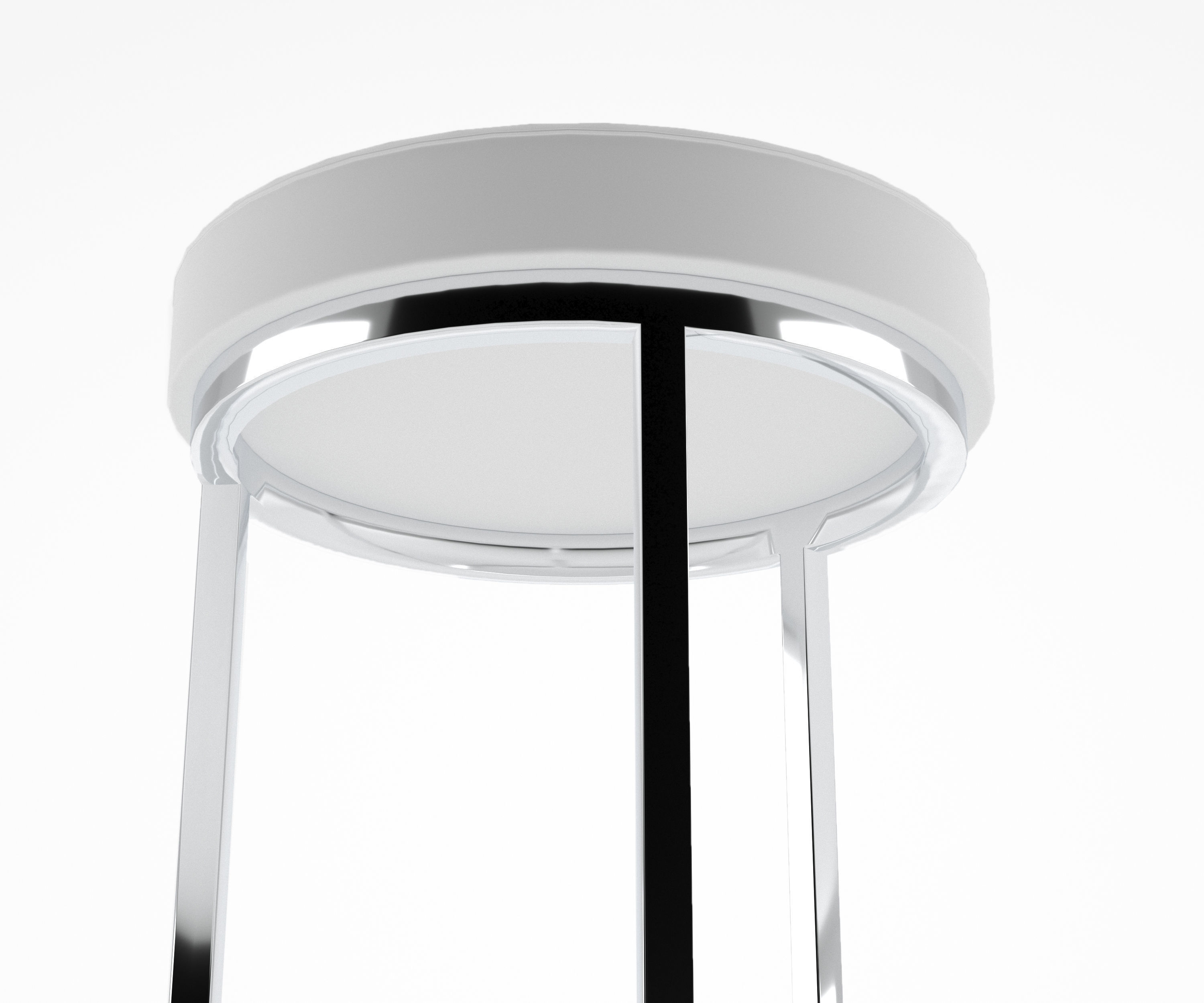 Round white kitchen chair with metal base 3D model CGTrader