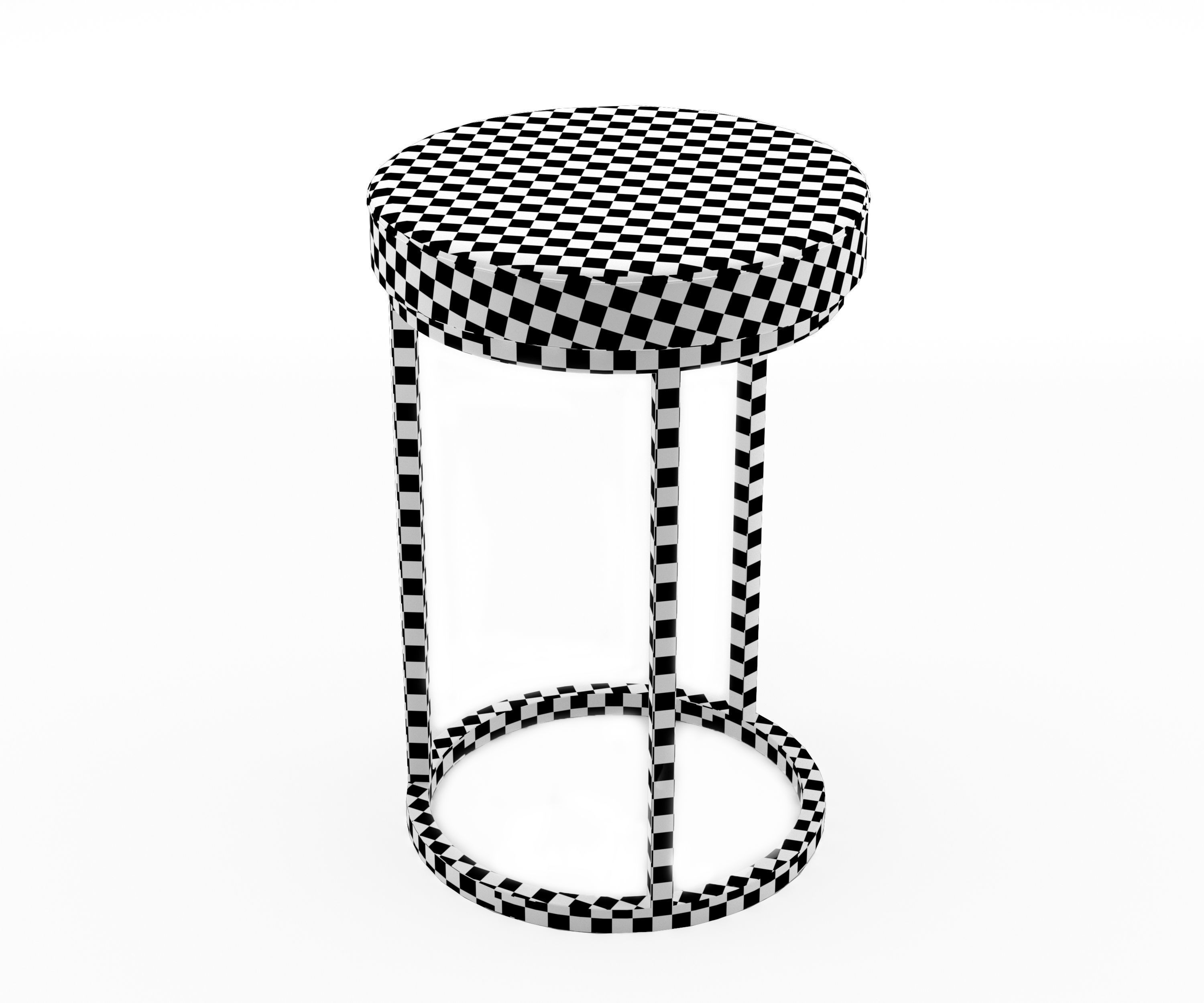 Round white kitchen chair with metal base 3D model CGTrader