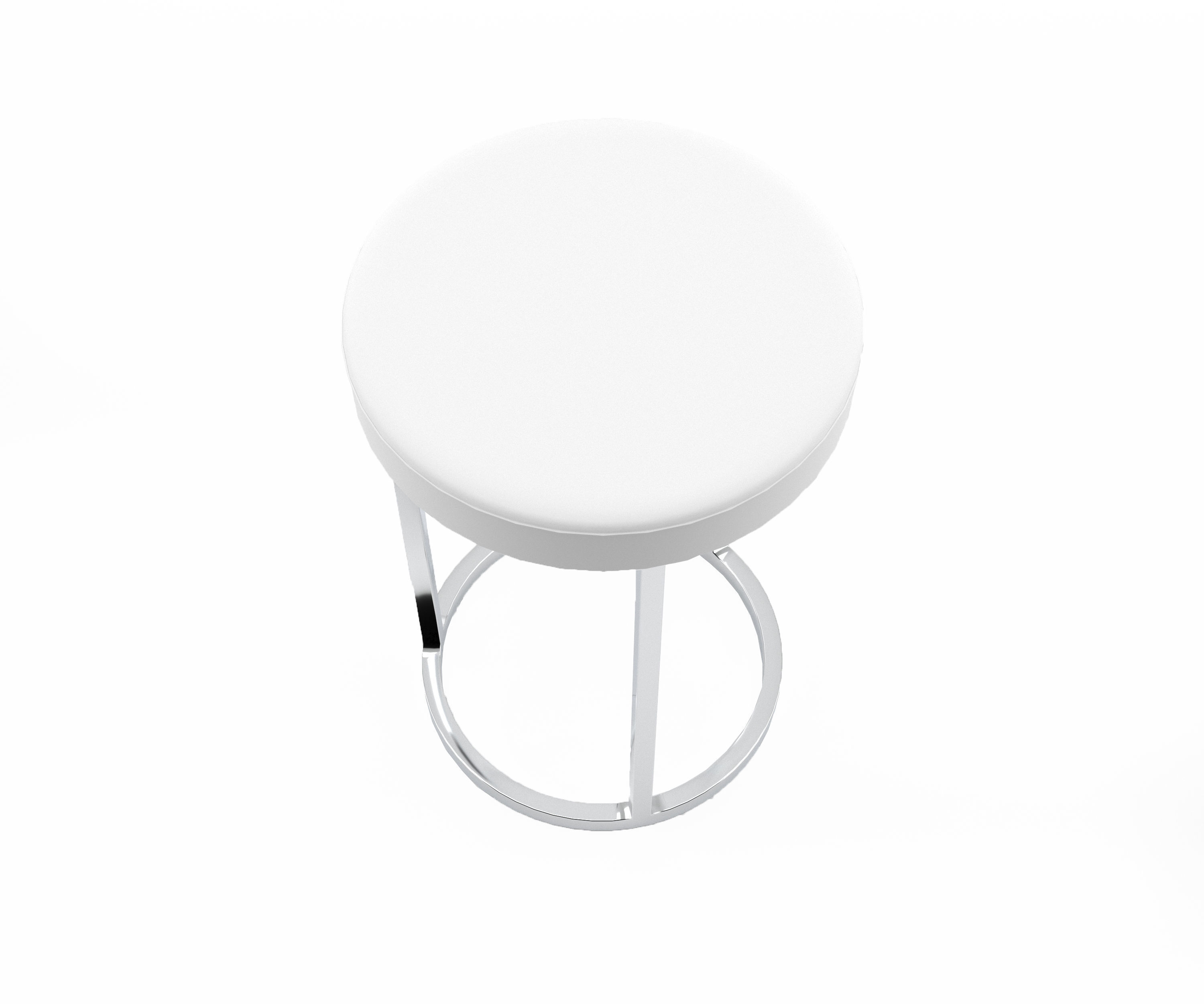 Round white kitchen chair with metal base 3D model CGTrader