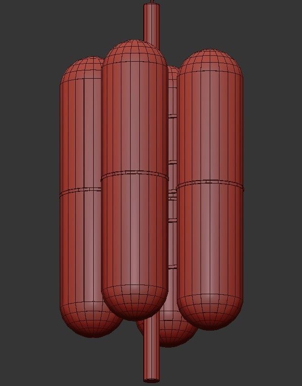 Charlotte glass pendant light - gold 3D model_1