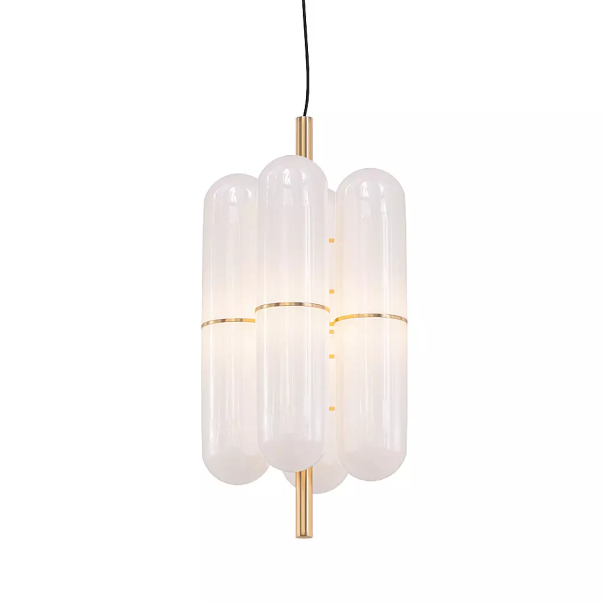 Charlotte glass pendant light - gold 3D model_0