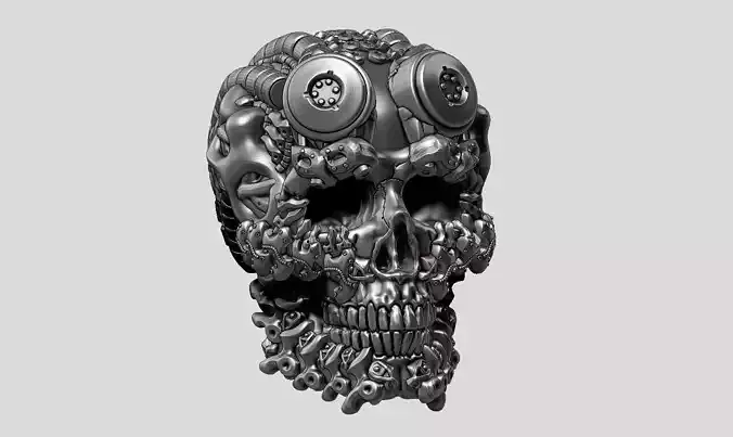 skull robot head a34 3D print model
