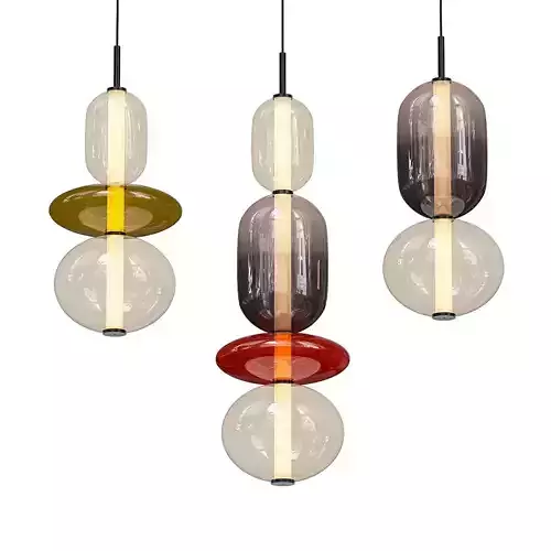 pebbles three glass pendant lights hanging