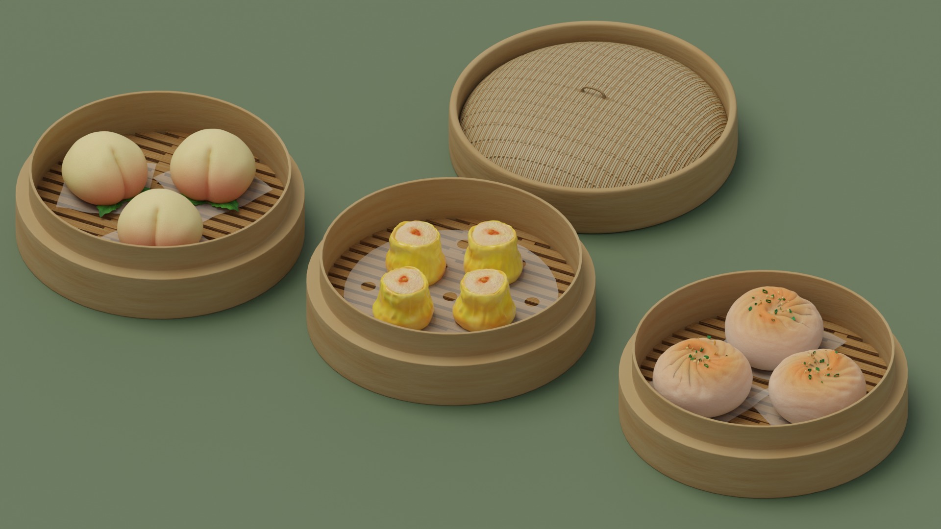 Dimsum - Chinese dumplings model  3D model_5