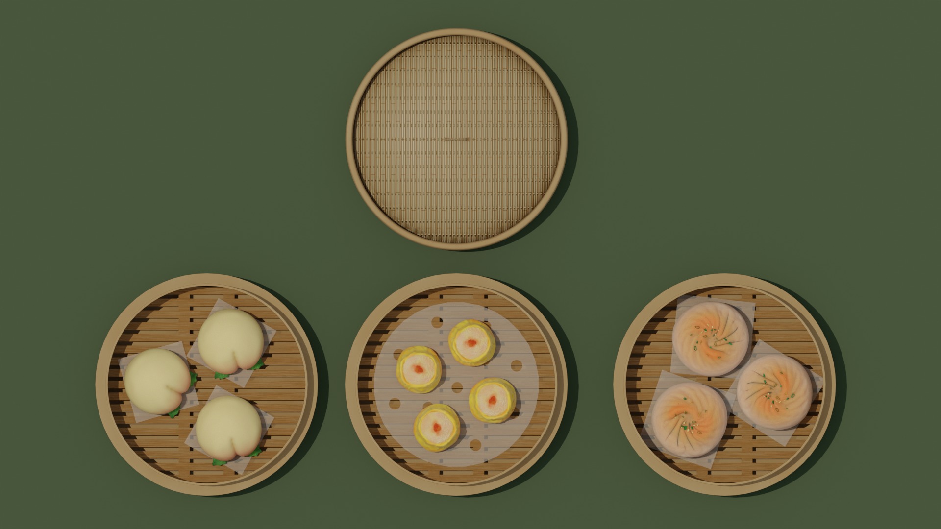 Dimsum - Chinese dumplings model  3D model_1