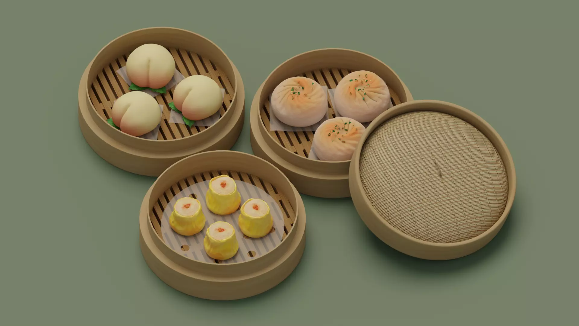 Dimsum - Chinese dumplings model  3D model_0