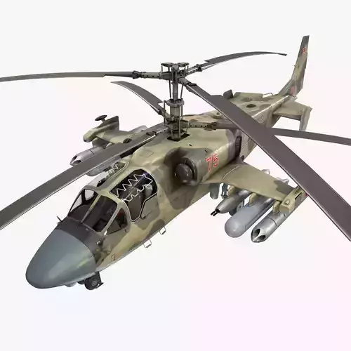 Kamov Ka-52 Alligator Camo Static Low-poly 3D model