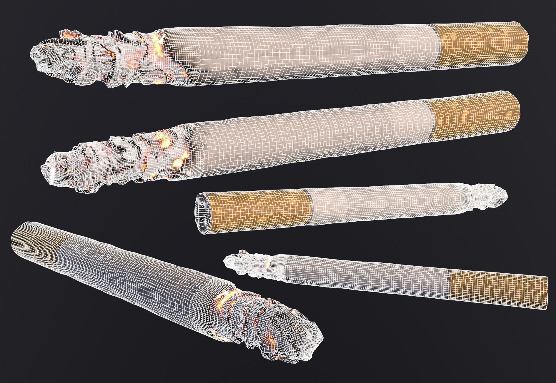 Cigarette Real-Time 3D model Low-poly 3D model_8