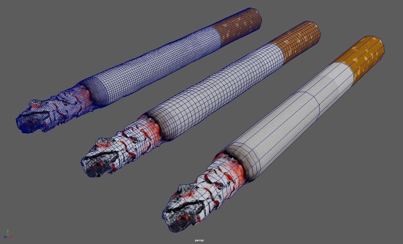Cigarette Real-Time 3D model Low-poly 3D model_2