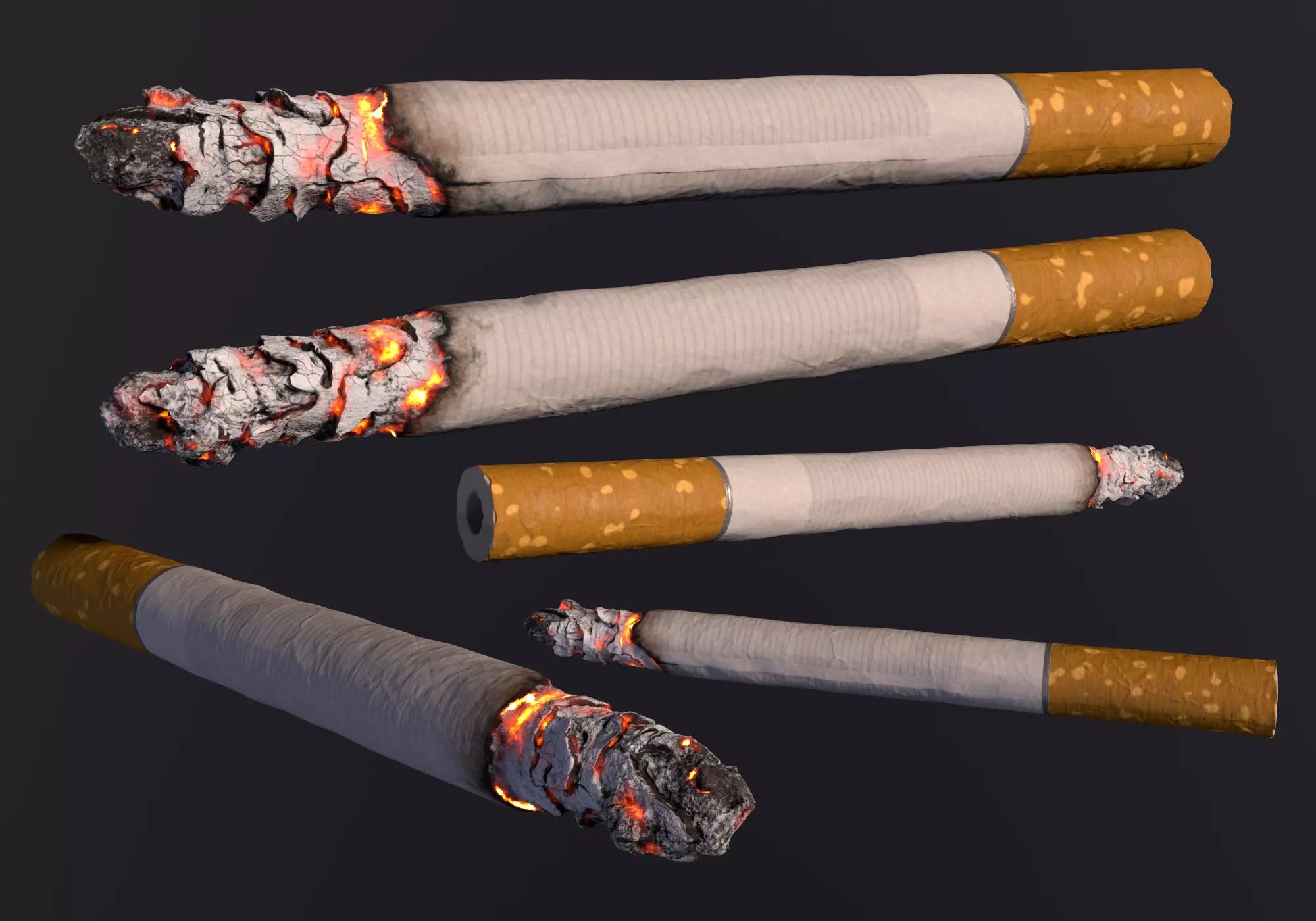 Cigarette Real-Time 3D model Low-poly 3D model_0