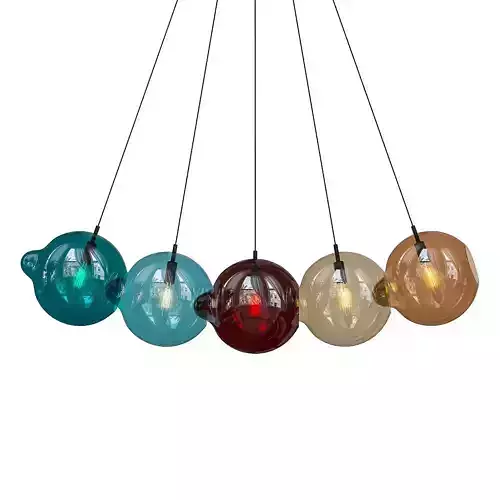 pendulum multi colored glass pendant light