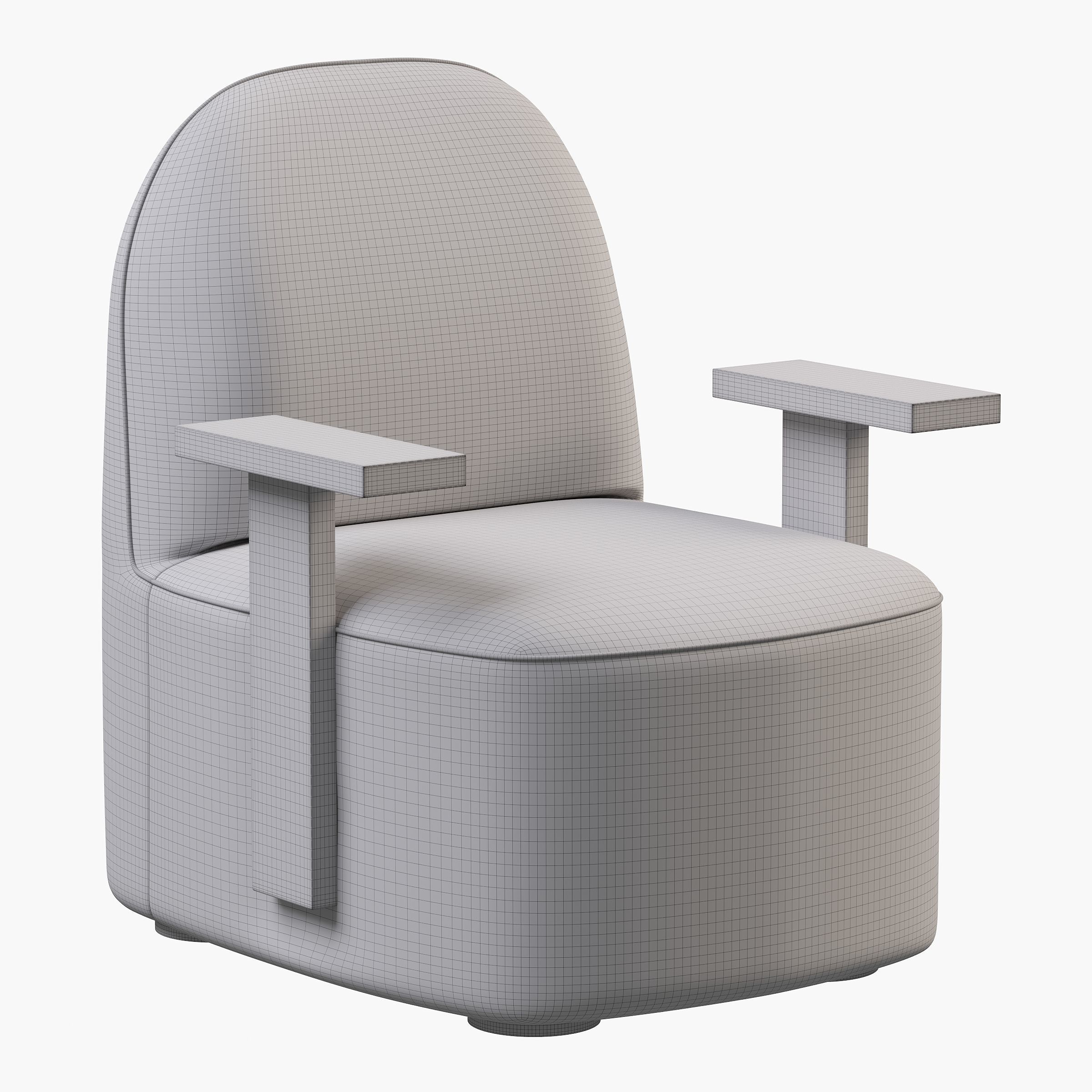 Karimoku New Standard Polar Lounge Chair with Arms PURE OAK 3D model_2