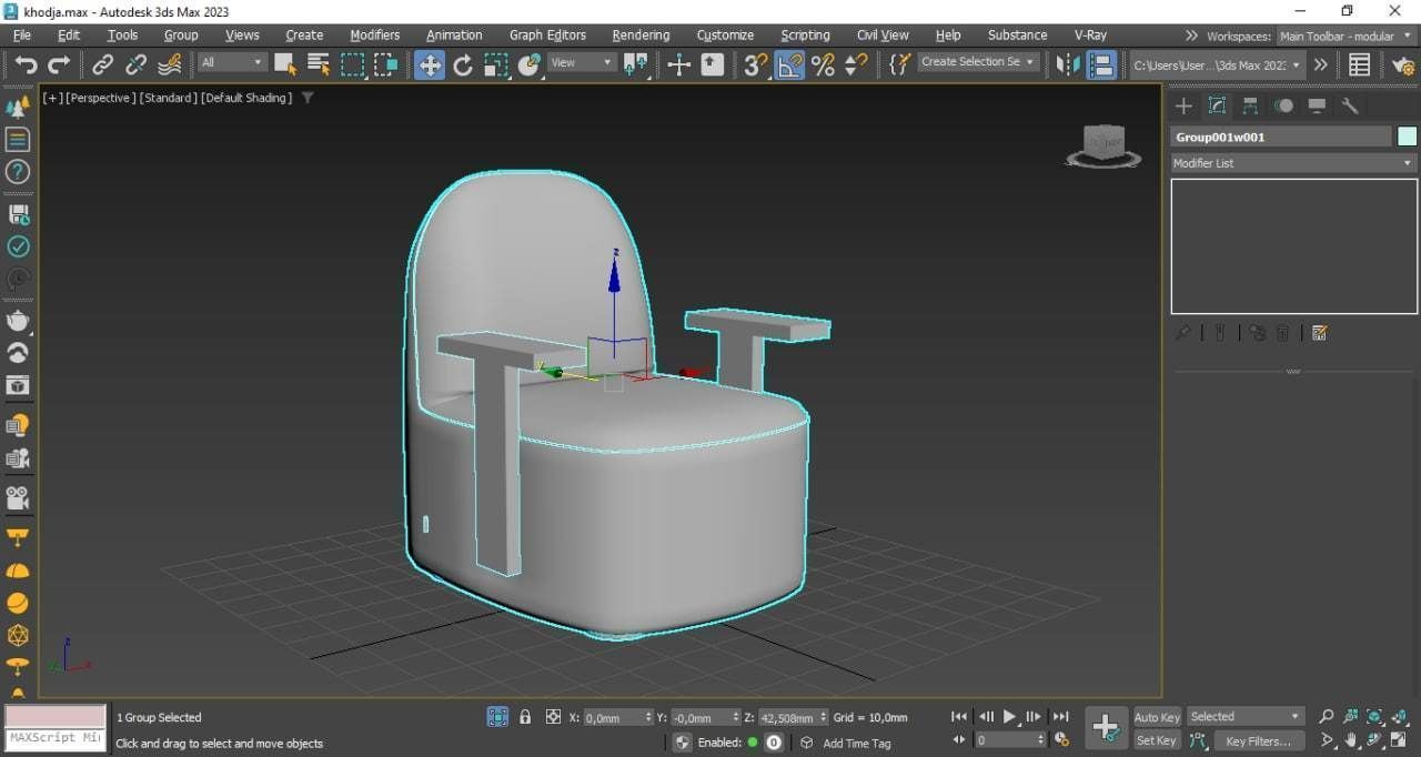 Karimoku New Standard Polar Lounge Chair with Arms PURE OAK 3D model_3