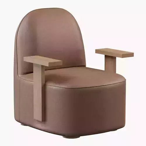 Karimoku New Standard Polar Lounge Chair with Arms PURE OAK 3D model