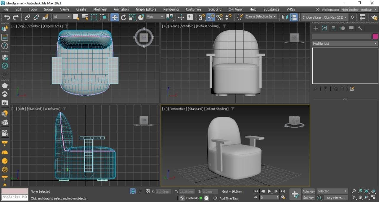 Karimoku New Standard Polar Lounge Chair with Arms PURE OAK 3D model_4