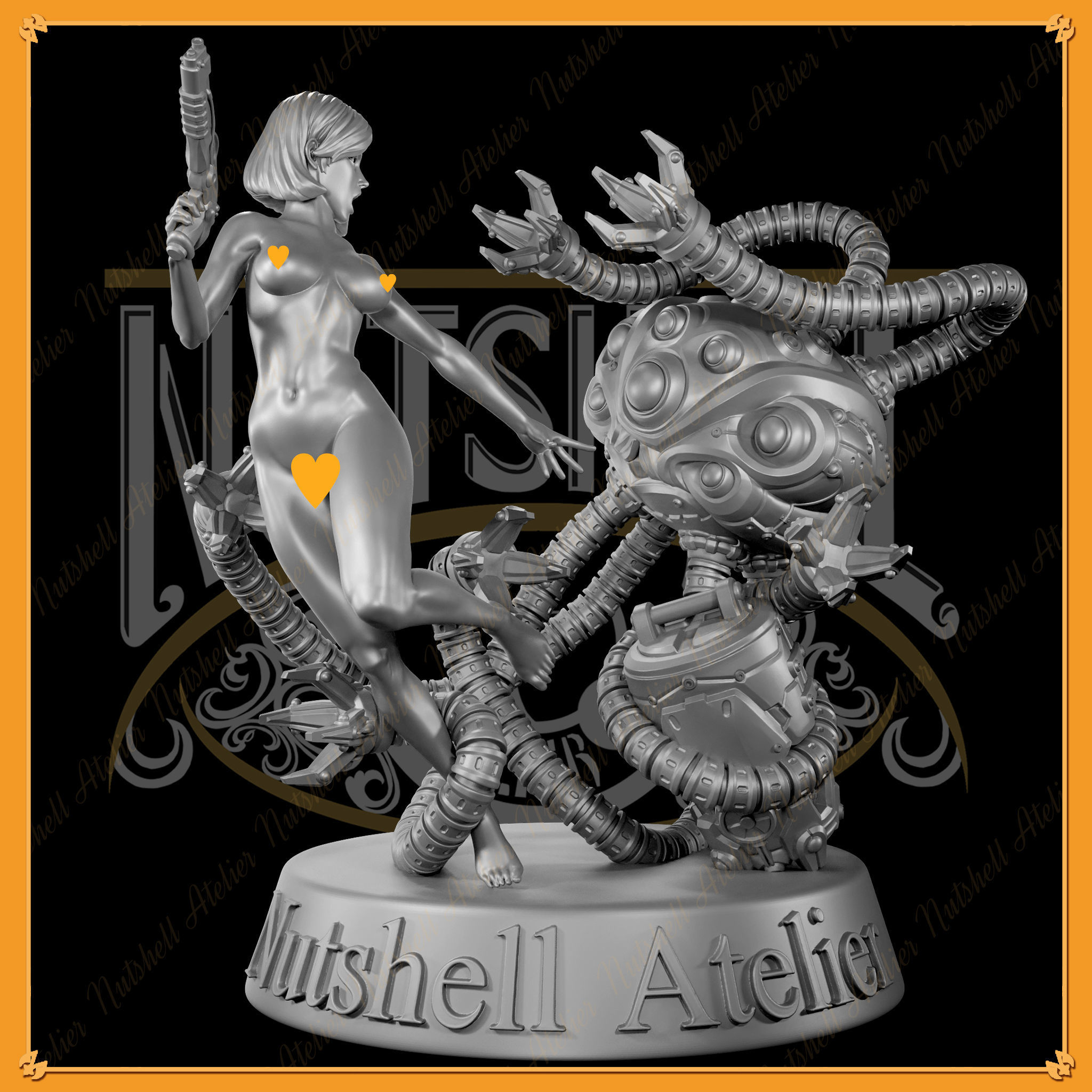 Nutshell Atelier - Space girl and Monster - NSFW 3D print model_2