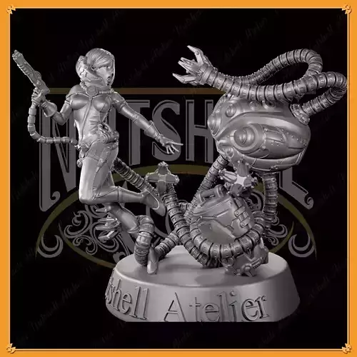Nutshell Atelier - Space girl and Monster - NSFW 3D print model