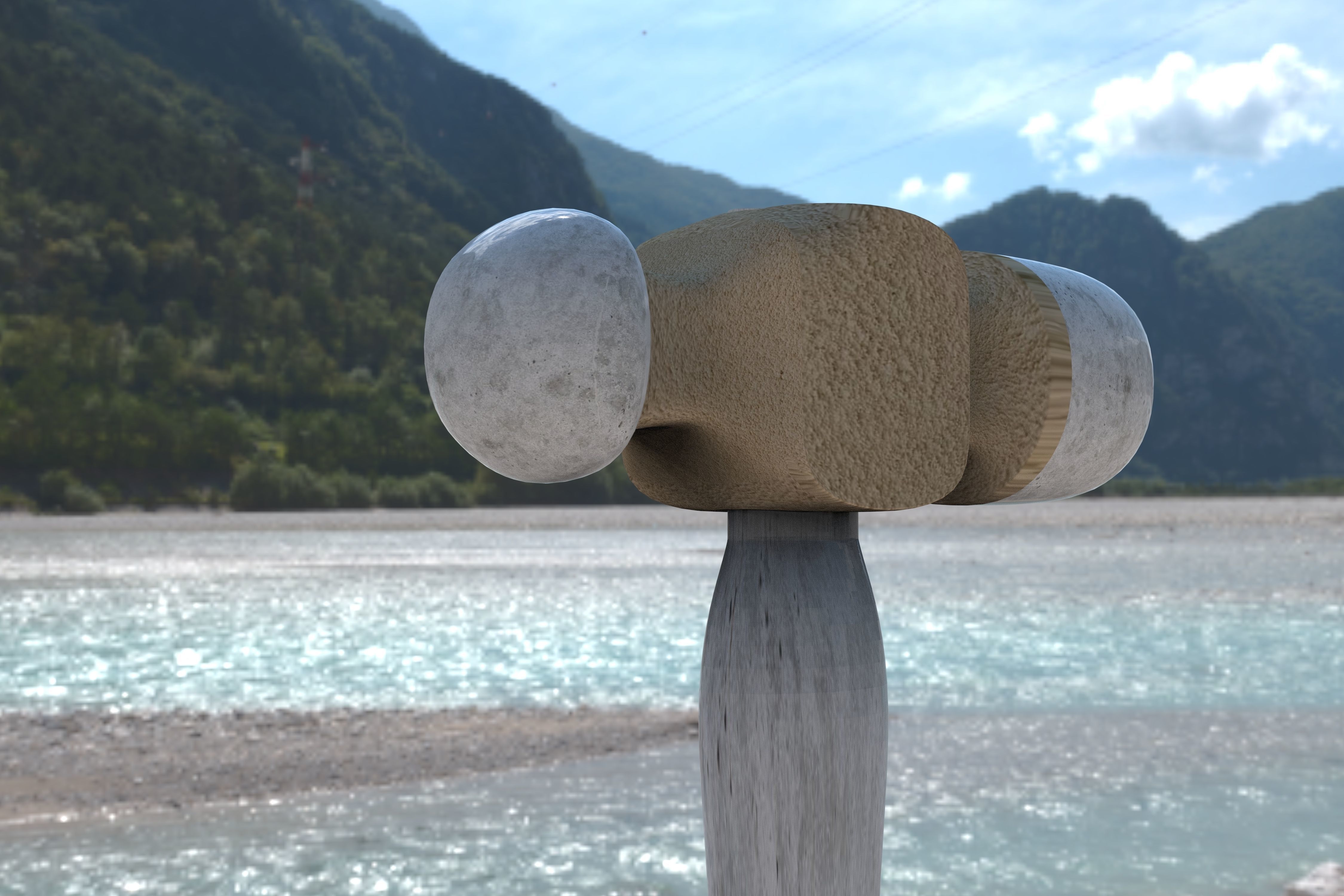 cartoon hammer Free 3D model_7