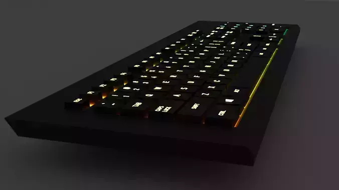 Rgb Keybord Low-poly 3D model