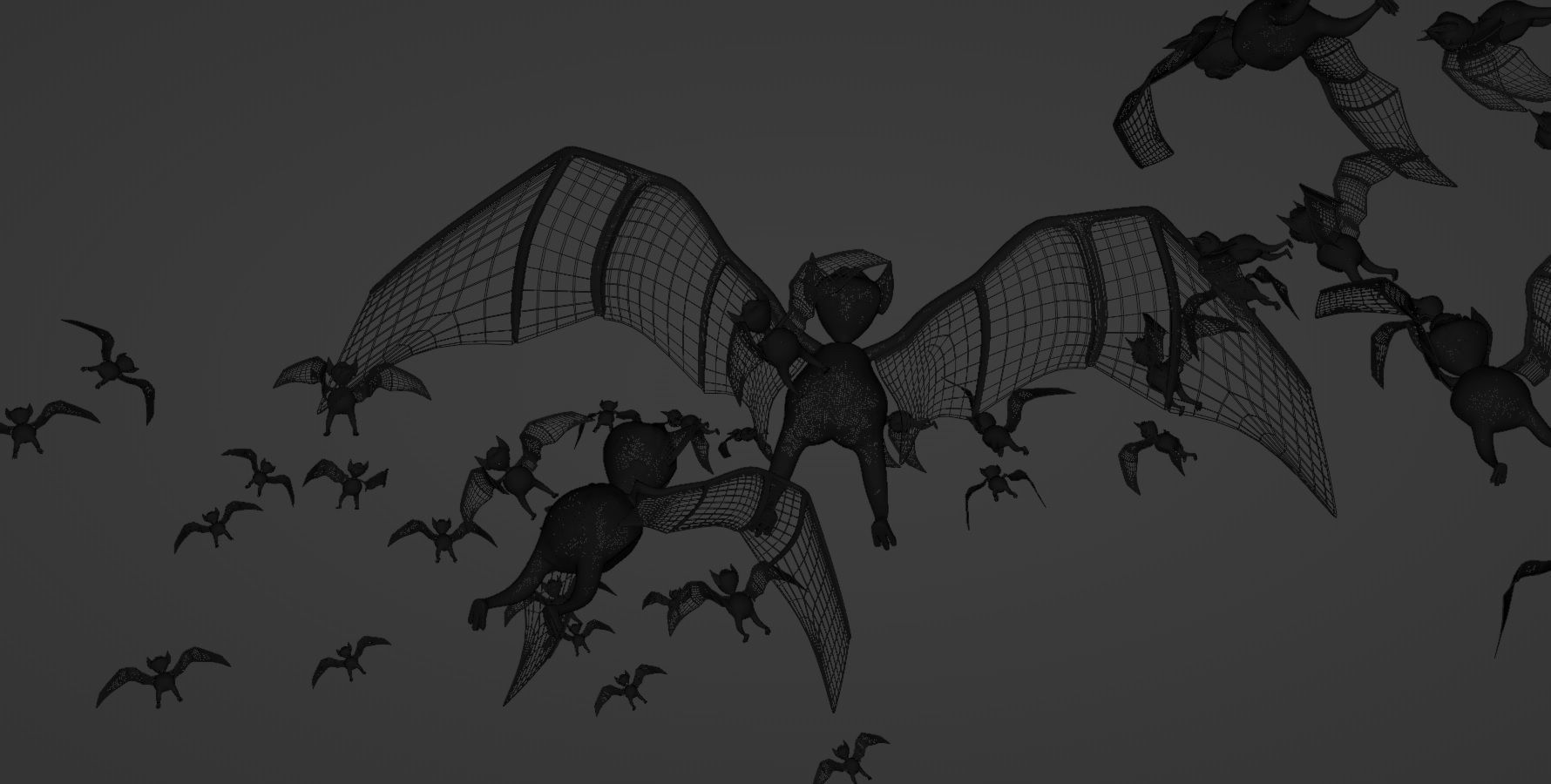Mythical Black Sun Giant Bat Low-poly 3D model_6