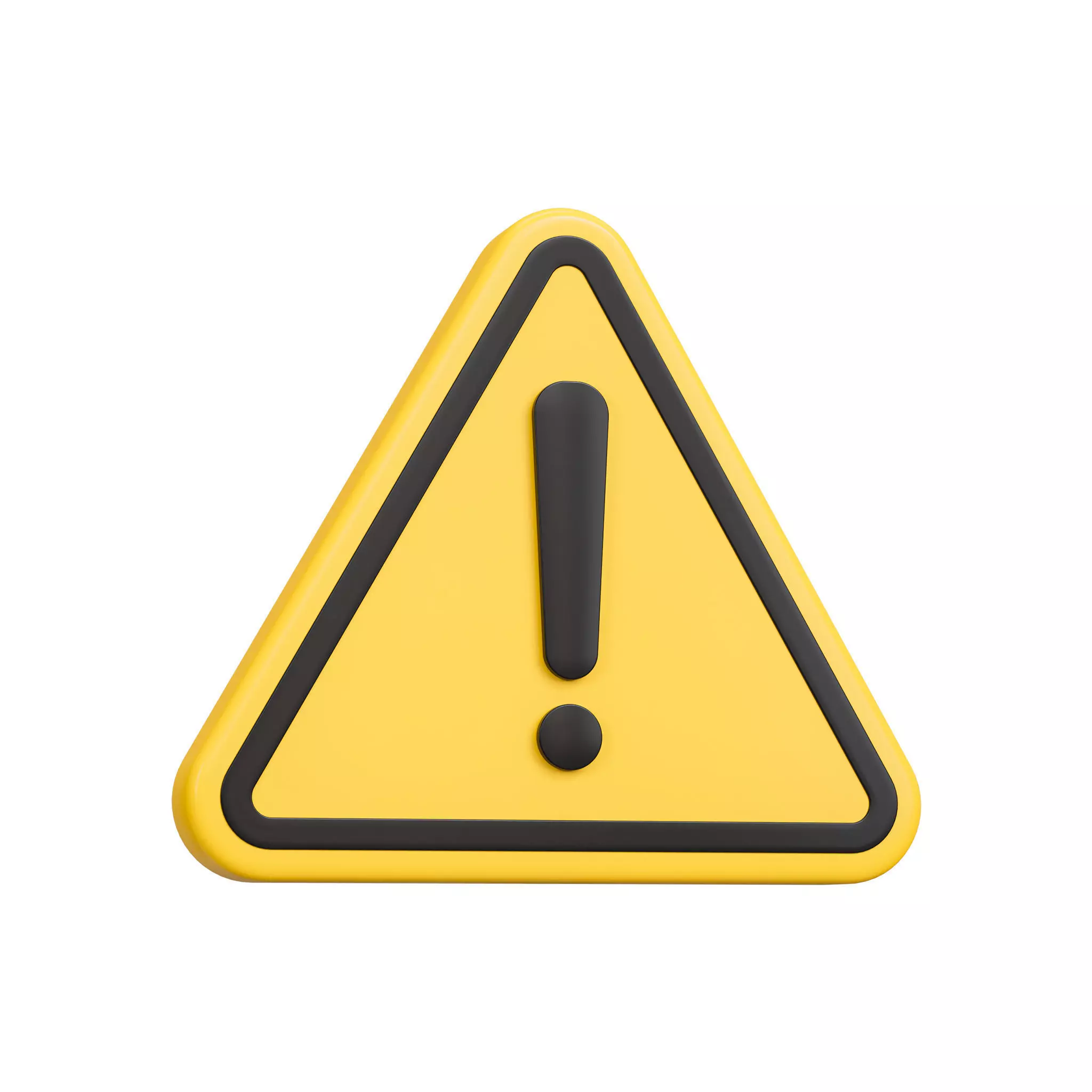 Warning sign Low-poly 3D model_0