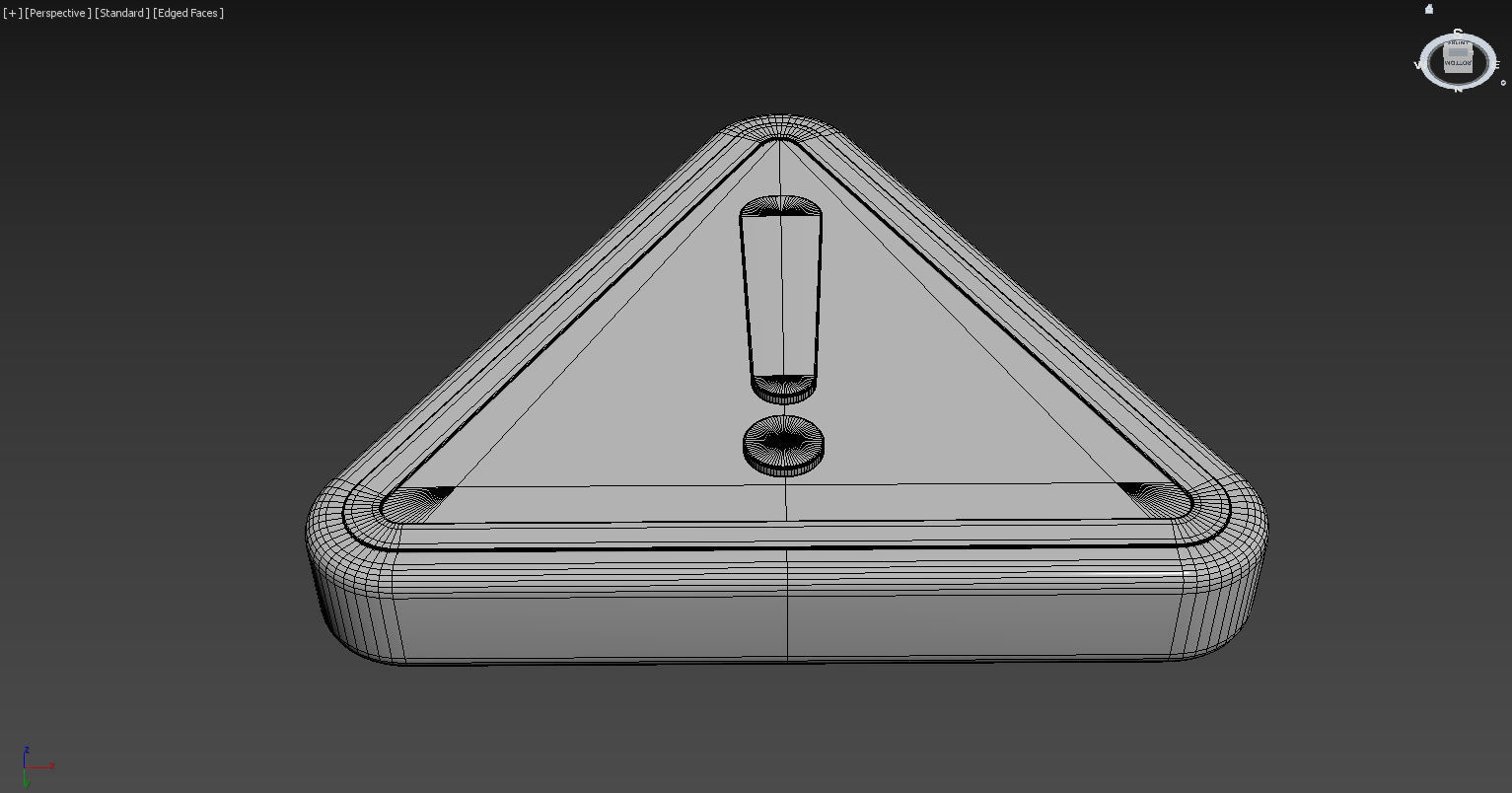 Warning sign Low-poly 3D model_17