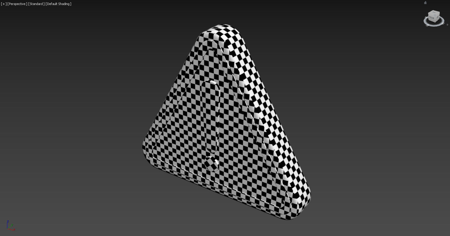 Warning sign Low-poly 3D model_9