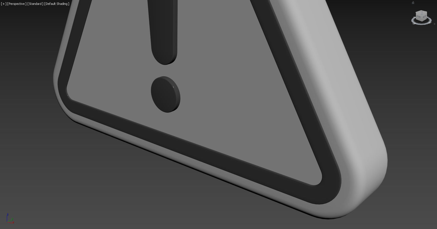 Warning sign Low-poly 3D model_13