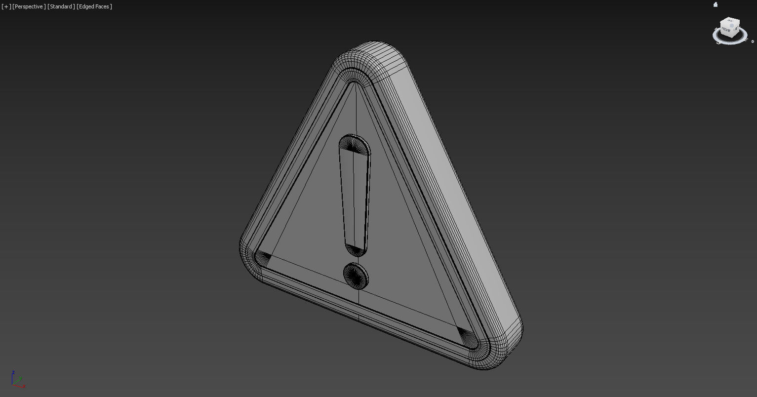 Warning sign Low-poly 3D model_8