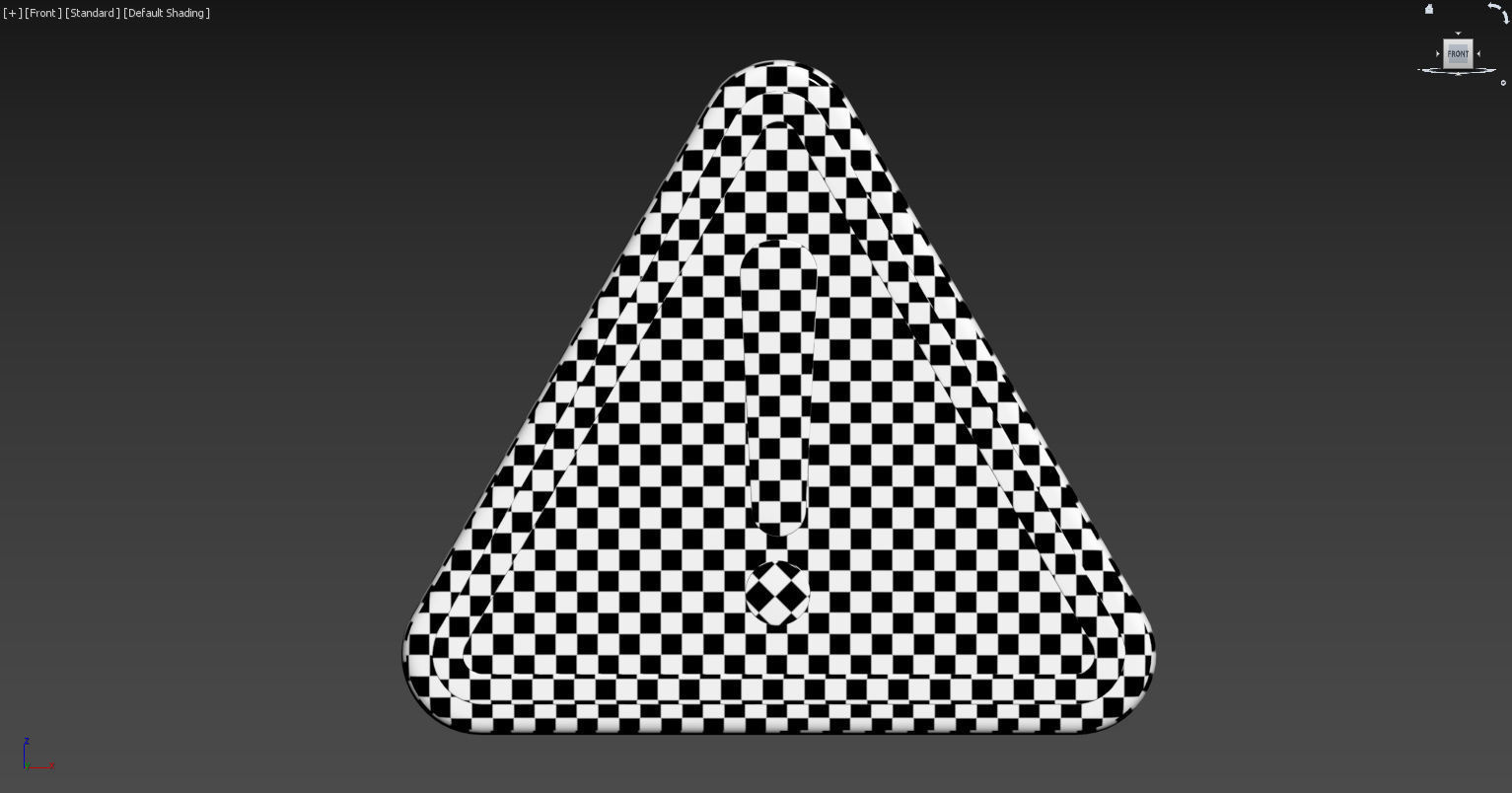 Warning sign Low-poly 3D model_4