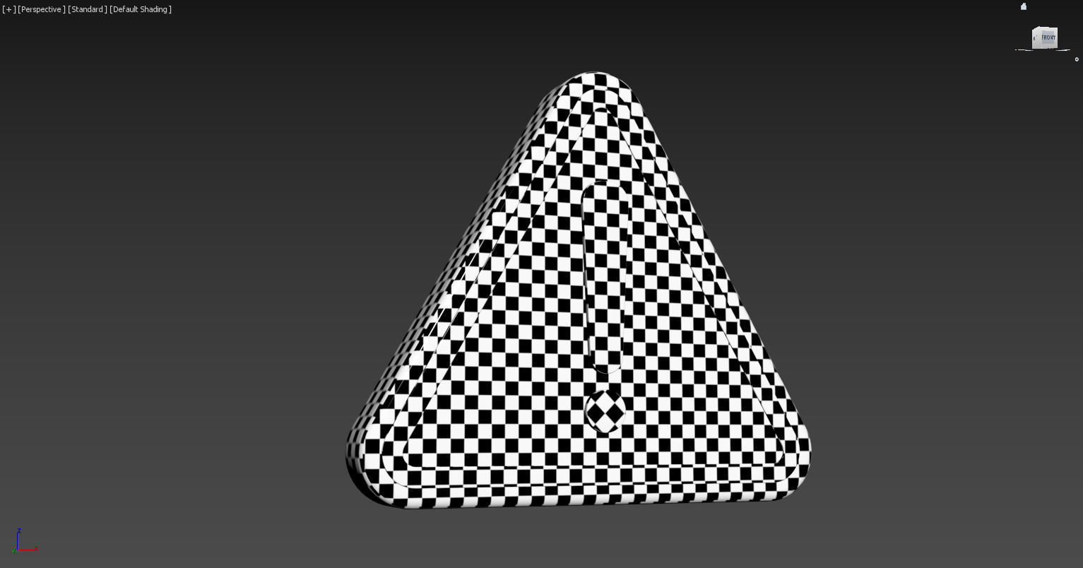 Warning sign Low-poly 3D model_3