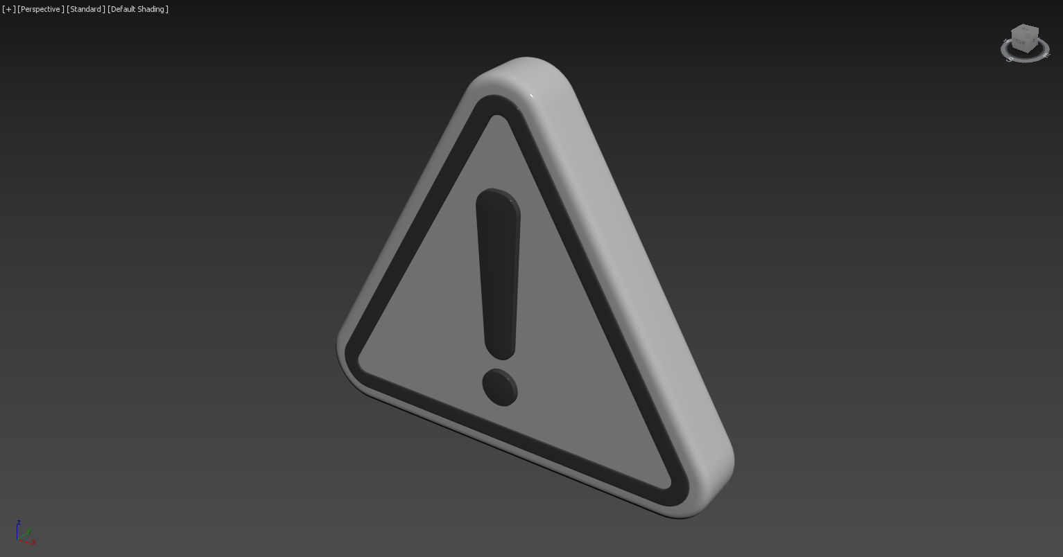 Warning sign Low-poly 3D model_7