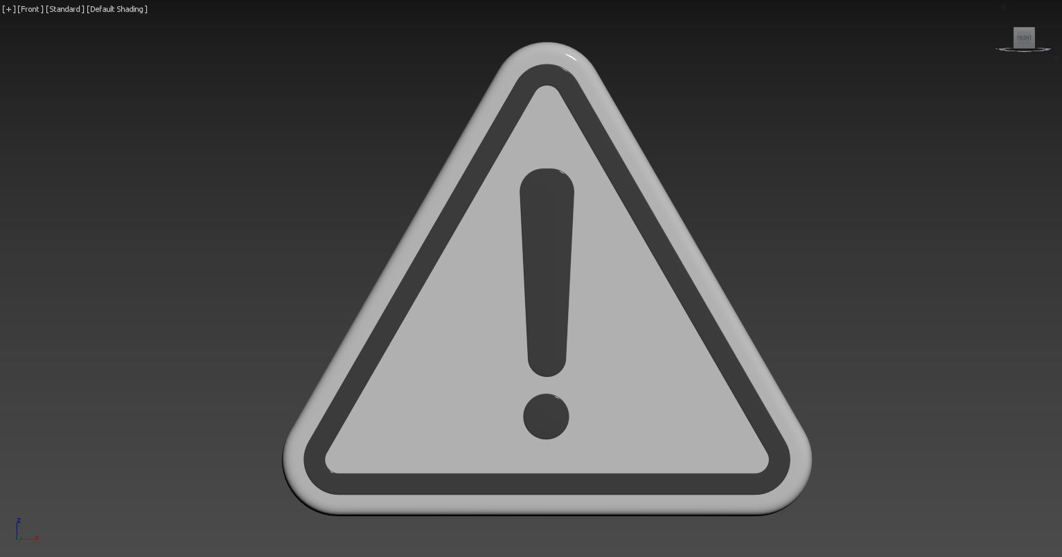 Warning sign Low-poly 3D model_6