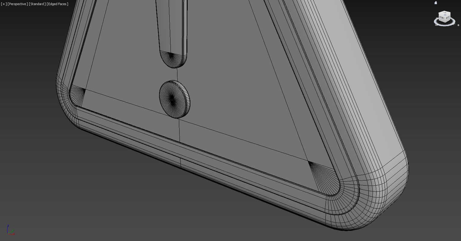 Warning sign Low-poly 3D model_14